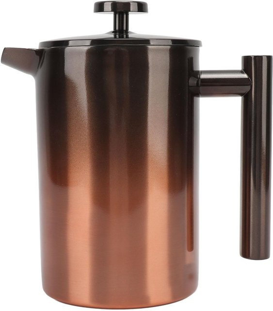 KaiSai French Press Kaffee und Teezubereiter aus 304 Edelstahl mit Doppelschicht-Filter in Black Multicolour - Bild 1