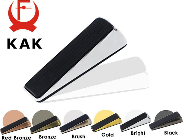 KAK Nagelfreier Türkeilstopper aus Zinklegierung mit Gummi, versteckter Türhalter in Gold, Schwarz oder Silber - Bild 1