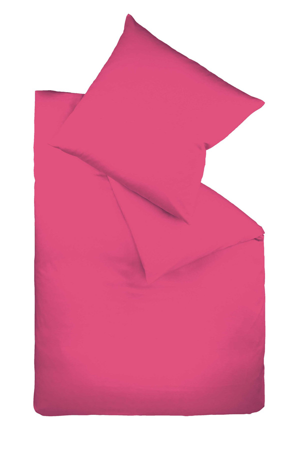 Fleuresse Mako-Satin Bettwäsche aus Baumwolle mit Reißverschluss, Pink, B/H: 135 x 200 cm - Bild 1