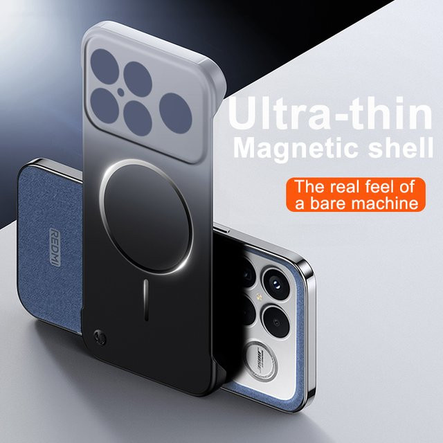 Xiaomi Magnetische Rahmenlose Schutzhülle für Redmi K90 K90Pro Max K80 K70 Pro, Ultradünne PC-Telefonabdeckung mit Farbverlauf in Multicolour, Schwarz und Grau - Bild 1
