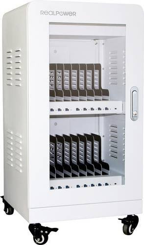 RealPower Powerstation 20 Lade- und Managementsystem Schrank für tragbare Geräte in Weiß mit USB-A und USB-C Anschlüssen - Bild 1