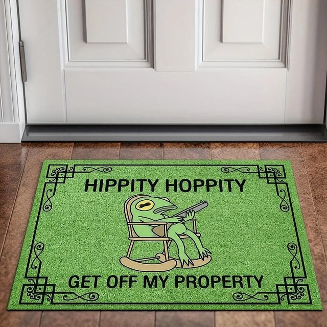 Lodestar Willkommens-Fußmatte mit Frosch-Motiv, Grün, Rutschfest und Schmutzabweisend, B/B: 50 x 80 cm - Bild 1