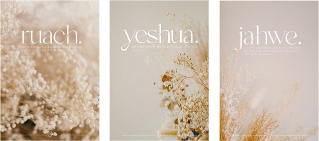 Seeds of Hope Typografie Poster ruach yeshua jahwe in Weiß - Bild 1