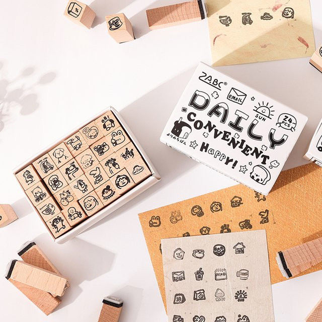 Kreativer Tier-Emoji Holzstempel für Tagebücher und Dekorationen - Bild 1