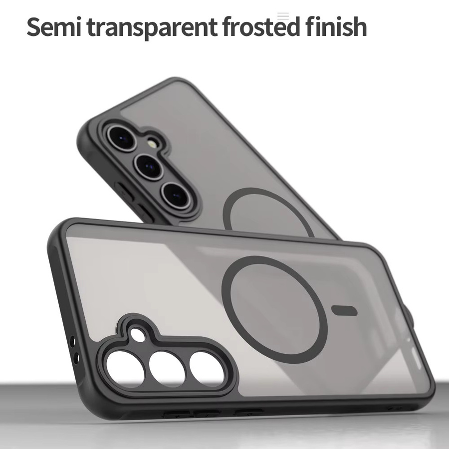 RYWILL Stoßfeste Handyhülle für Samsung Galaxy S24 Ultra, S24+, S24 FE 5G in Schwarz mit magnetischer kabelloser Ladefunktion - Bild 2