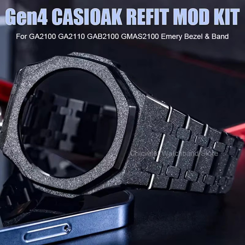 FancyWrist Mod-Kit für Casioak GA2100 GMAS2100, Metall-Lünette, Edelstahl, Kunststoff, Unisex - Bild 5