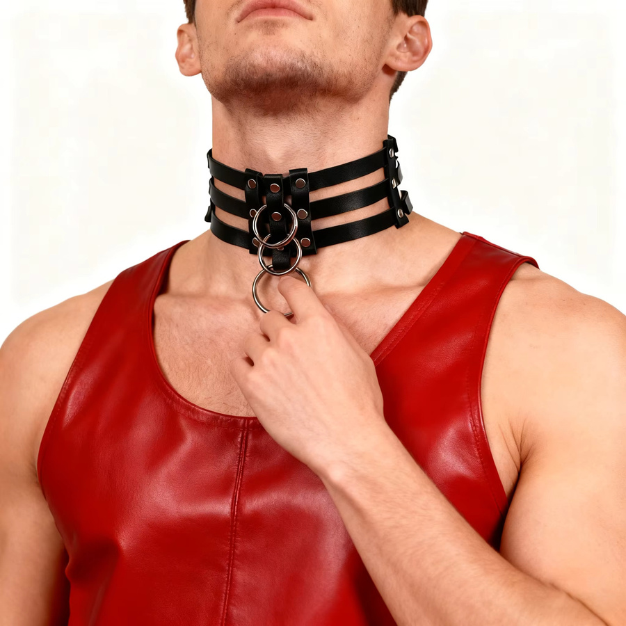 Q.FURDREAM Halskette Leder, Herren, Punk Stil - Bild 2