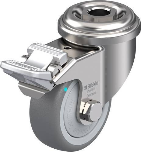 Blickle Lenkrolle 755003 LRXA-TPA 50KFD-FI mit Feststeller in Silber und Grau, Rad-Durchmesser: 50 mm, Tragfähigkeit: 50 kg - Bild 1