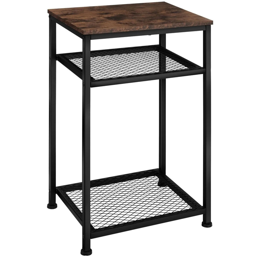 tectake Beistelltisch York Industrial Style in Dunkelbraun mit 2 Gitterablagen, B/T/H: 45,5 x 36,0 x 75,5 cm - Bild 3