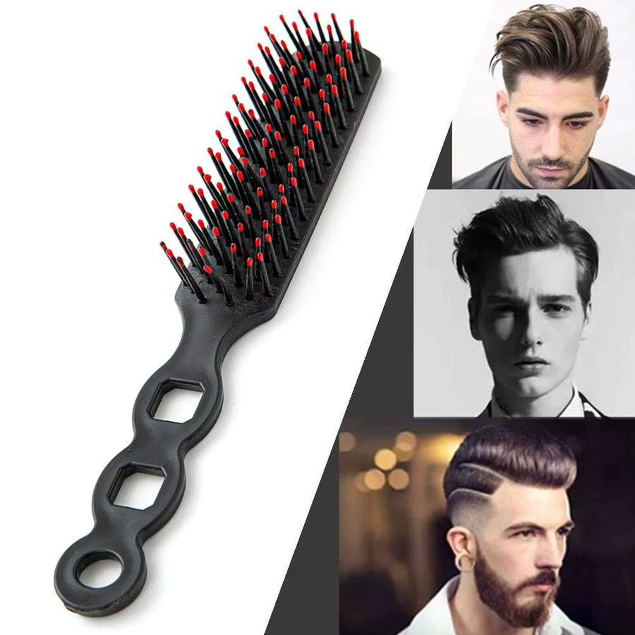 Schwarzer Haarstyling-Rippenkamm, Massagekamm, Lockenwicklerkamm - Bild 4