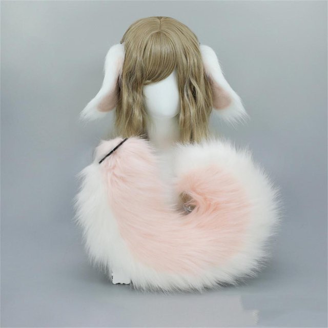 YIRAN Anime Hundeohren-Stirnband und Schwanz, Cosplay Kostüm Zubehör, 2-teiliges Set - Bild 1