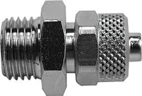 Riegler Gerade Einschraubverschraubung aus Messing in Silber, G 1/8 a. für Schlauch 10/8 - Bild 1
