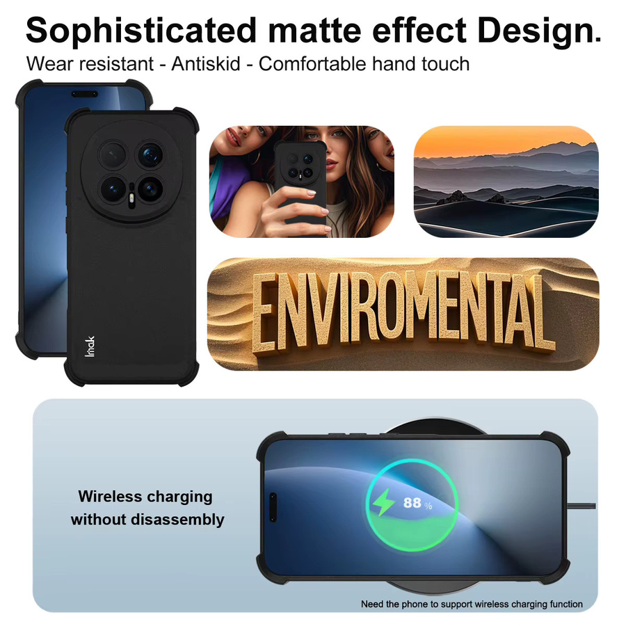 IMAK stoßfeste Soft Airbag Hülle für Honor Magic 8, Magic 8 Pro und Honor Play 10T 5G in Schwarz - Bild 5