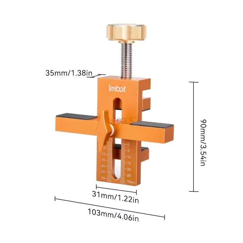 LTOOLS Installationsvorrichtung für Schranktüren aus Aluminium in Orange mit verstellbarem Klemmbereich von 7–40 mm - Bild 4