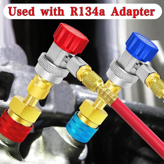 2er-Set R1234YF Schnellkupplungen Adapter Kit zur Konvertierung von R1234YF zu R134A mit High/Low Side Adaptern - Bild 1