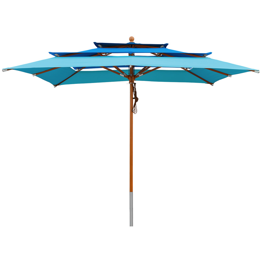 anndora Sonnenschirm Meeres Brise Blau, quadratisch, 3-lagig, B/T: 300 x 300 cm - Bild 1