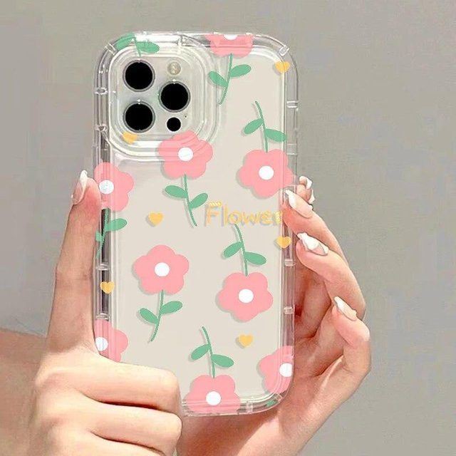Stoßfeste iPhone Handyhülle mit rosa Schleife in Pink und Transparent für verschiedene iPhone Modelle - Bild 1
