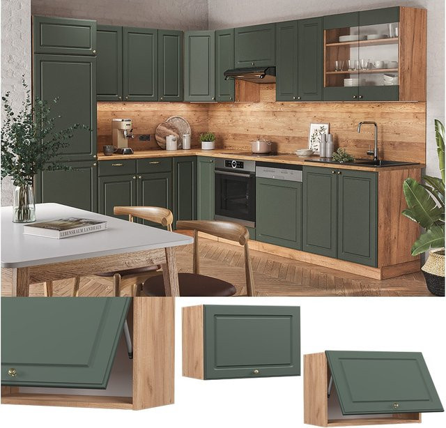 Vicco Hängeschrank Fame-Line Landhaus Eiche Grün-Gold B: 60 cm, H: 40 cm, T: 34,1 cm - Bild 1
