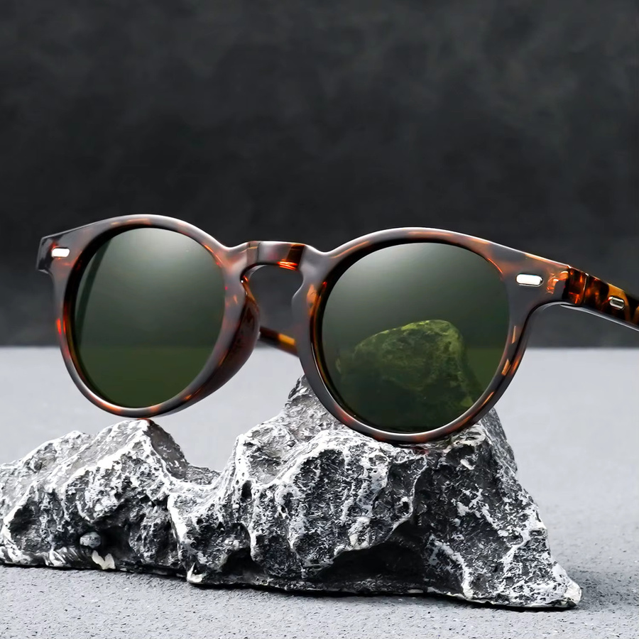Cabecade Sonnenbrille, rund, Vollrand, Leopardenmuster, grün, braun, Unisex - Bild 3