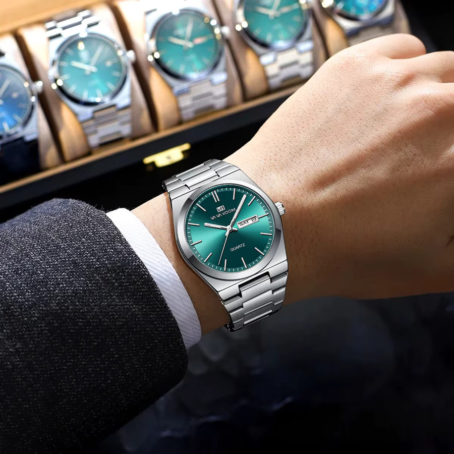 VA VA VOOM Armbanduhr Edelstahl, Quarz, Blau, Silber, 40 mm, Herren - Bild 2