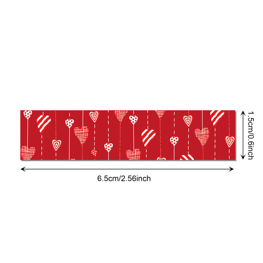 12er Set Washi Tape mit Love Heart Design in Rot für DIY-Handwerk, Scrapbooking und Geschenkverpackungen - Bild 5