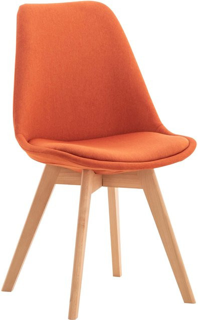 TPFLiving Stuhl Lines aus Stoff in Orange mit Buchenholz-Gestell - Bild 1
