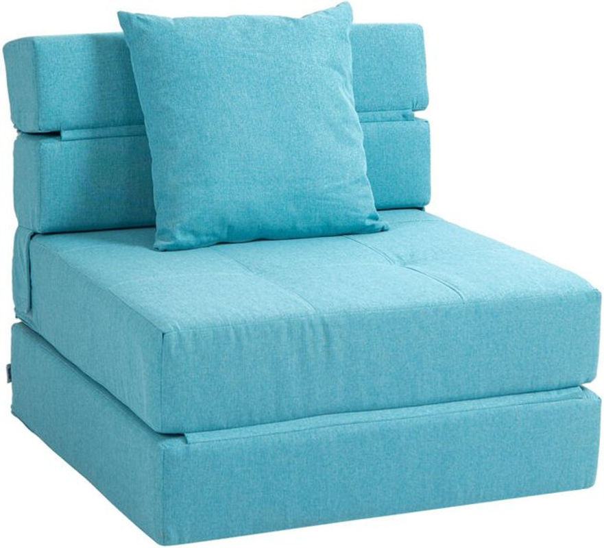 HOMCOM Schlafsessel klappbar in Blau, 2-in-1 Schlafsofa und Relaxsessel mit Kissen im modernen Design - Bild 1