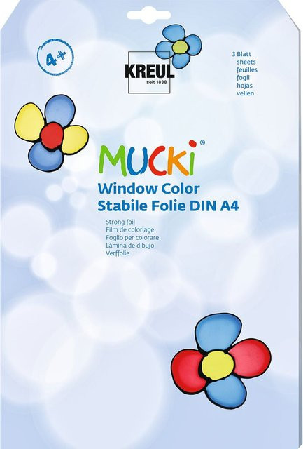 MUCKI Window Color stabile Folie DIN A4 3 Blatt - Bild 1