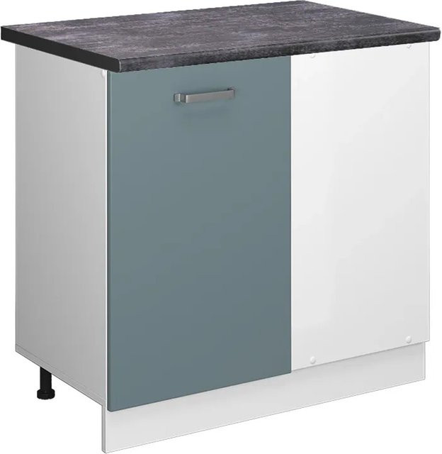 Vicco R-Line Eckunterschrank für die Küche in Blau-Grau/Weiß und Anthrazit, B/T/H: 86 x 60 x 81,6 cm - Bild 1