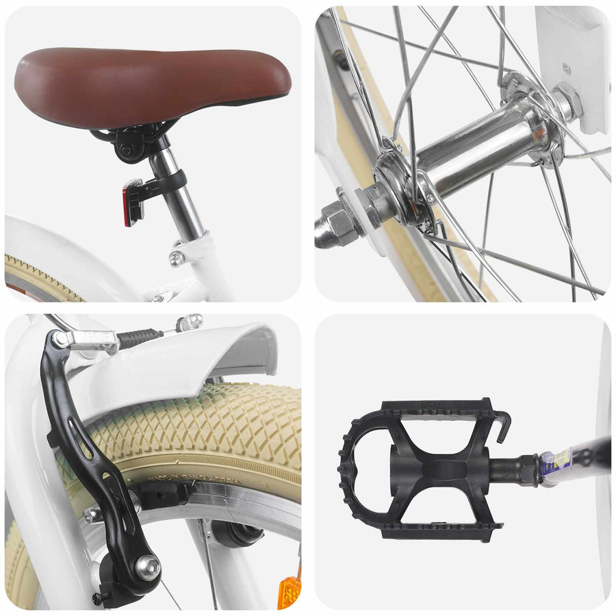 vidaXL Kinderfahrrad 18 Zoll Weiß für 5-7 Jahre Alt - Bild 2