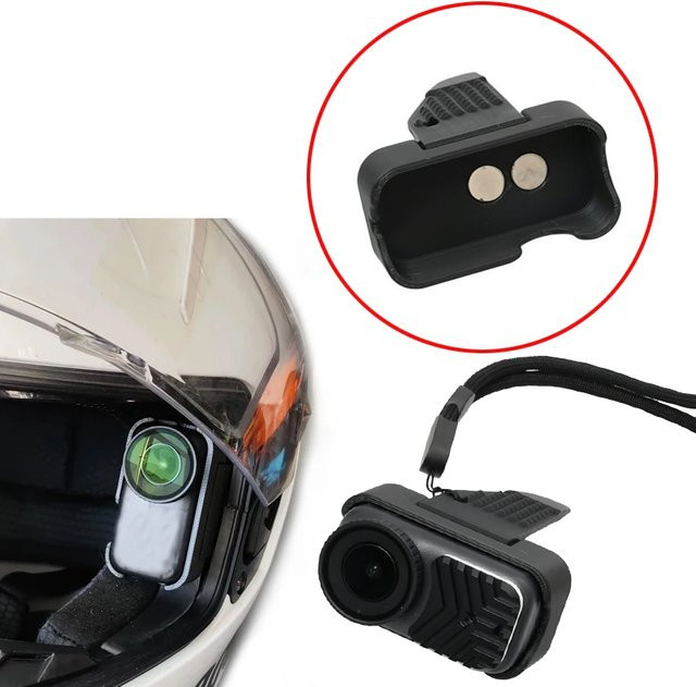 DJI OSMO NANO Kamera-Helmhalterung mit magnetischer Befestigungsbasis und Schutzhülle in Schwarz - Bild 1