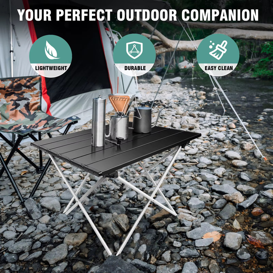 BRIEFNESS Tragbarer Klapptisch aus Aluminiumlegierung in Schwarz für Picknick, Camping, Garten und Terrasse - Bild 5
