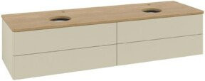 V&B Waschtischunterschrank Antao ohne Frontstruktur in Eiche Honig mit grau lackierter Oberfläche, B: 160 cm, T: 50 cm - Bild 1