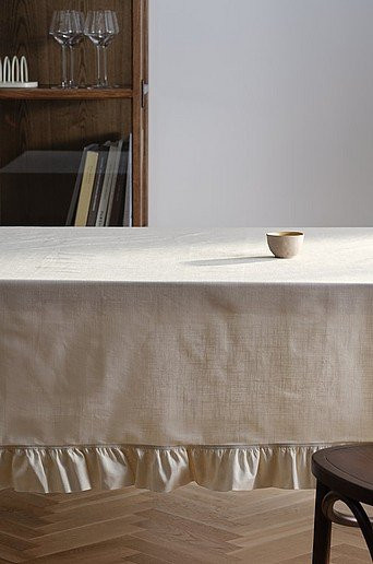 WALLACE Tischdecke aus Baumwolle in Beige, Breite: 145 cm - Bild 1