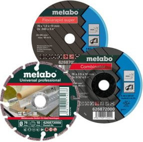 Metabo Trennscheibenset für Metall und Universal, 3 Stück, Durchmesser: 76 mm, Multicolour - Bild 1
