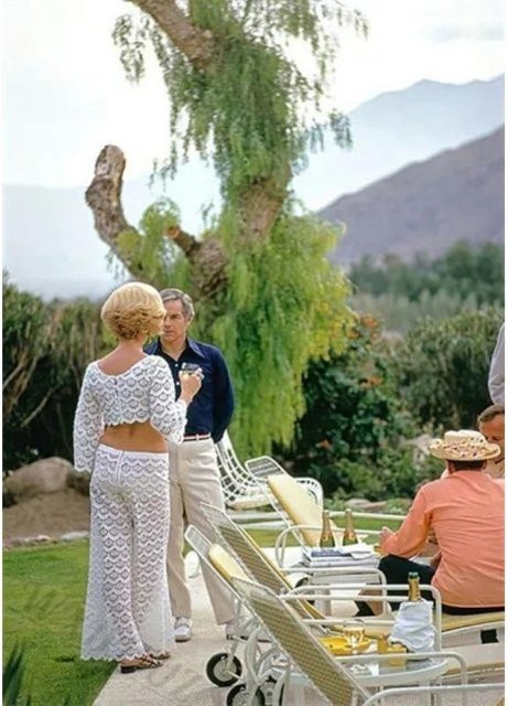 Palm Pool Party Slim Aarons Fotografie Leinwand Poster Sweet Art Gallery Wandkunst Dekor B: 30 cm, H: 40 cm - Bild 1