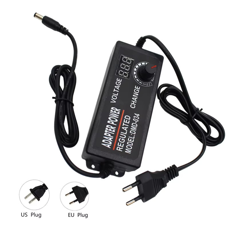 ELECAPITAL Universal Netzteil AC zu DC Adapter einstellbar Schwarz 220V zu 3V-24V mit Barrel Plug - Bild 3