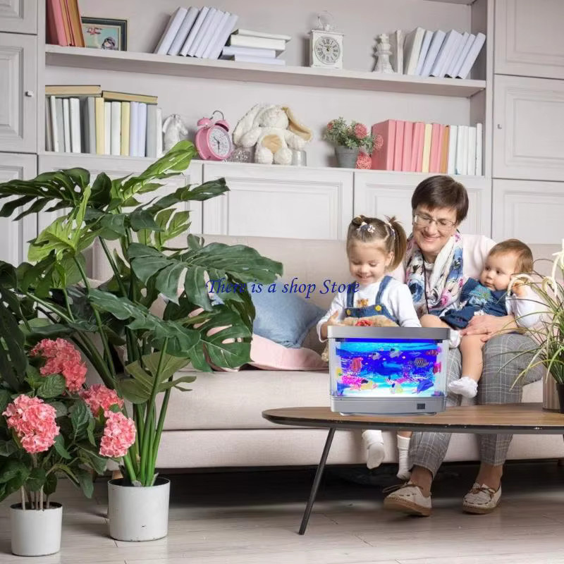 D0AD LED Aquarium-Fischlampe mit beweglichem Fisch, transparentes Nachtlicht für den Tisch mit USB-Anschluss - Bild 3