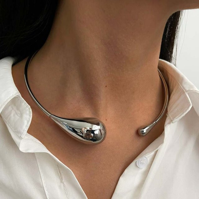 Choker Halskette Gold Wassertropfen, Damen, Mädchen, brown - Bild 1