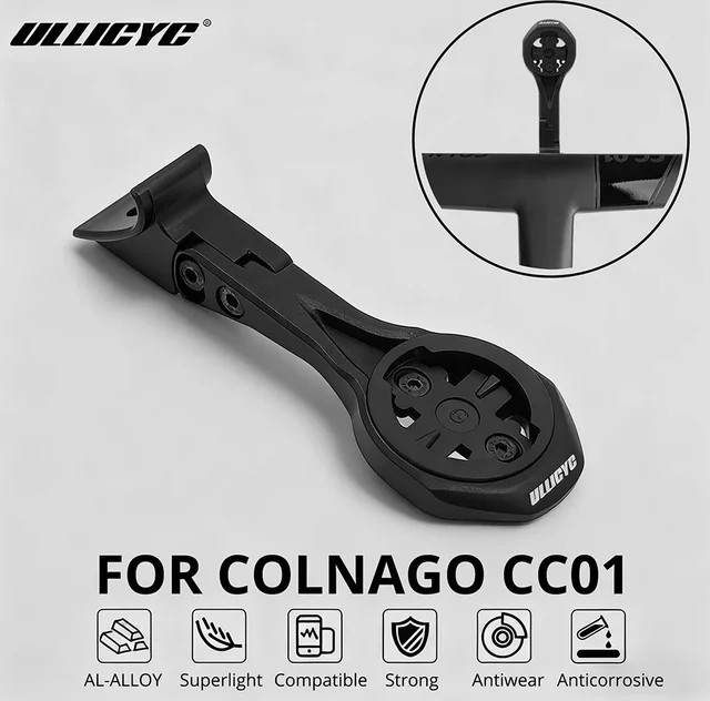 ULLICYC Integrierte Lenker-Computerhalterung für Colnago C68 V4RS CC.01 aus Aluminiumlegierung in Schwarz, kompatibel mit Garmin, Bryton und Wahoo GPS-Geräten - Bild 1