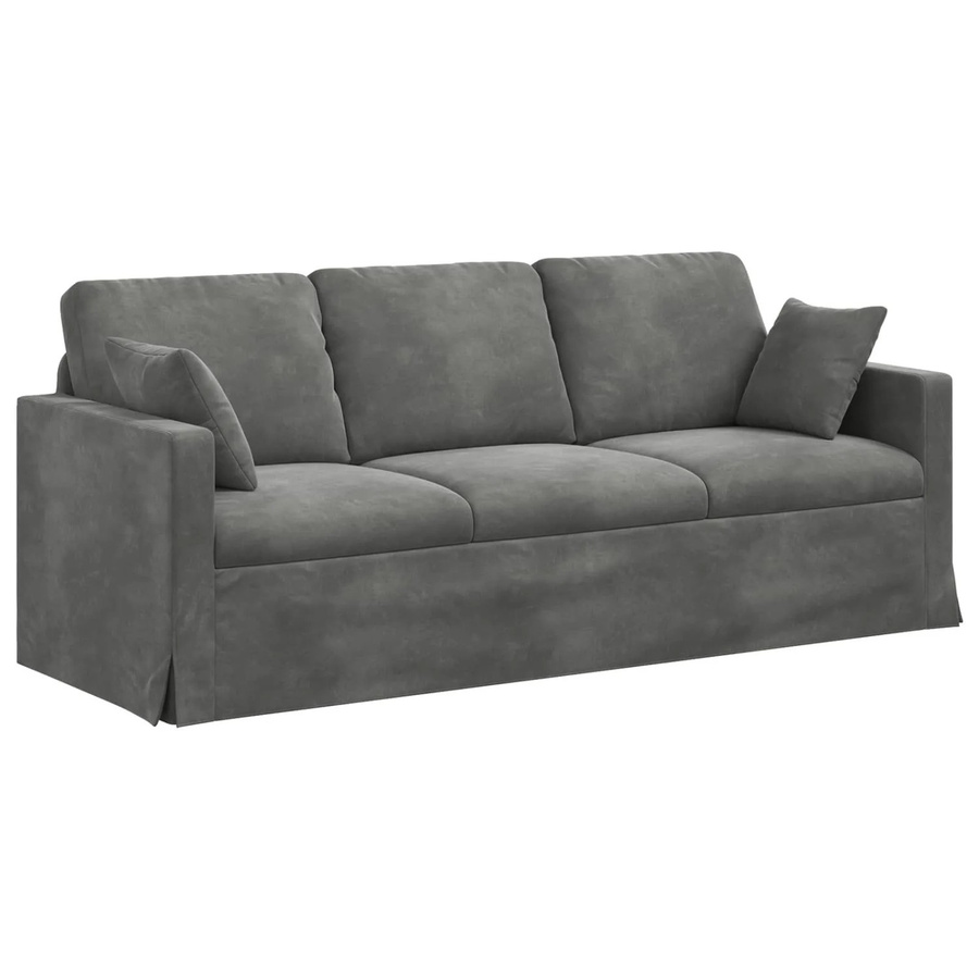 vidaXL Sofa Dunkelgrau mit Samtbezug und Metallrahmen B/T/H: 198 x 78 x 80 cm - Bild 2