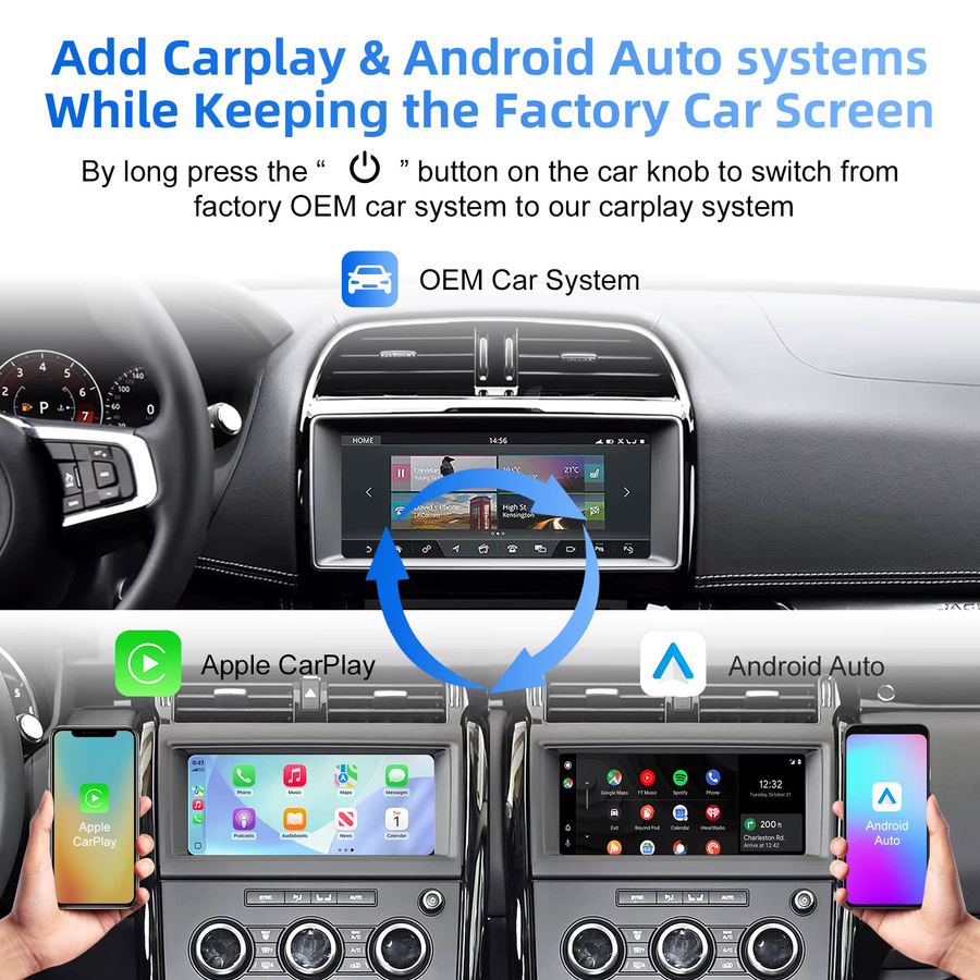 LEXXSON OEM Bildschirm-Upgrade Decoder-Box mit kabellosem CarPlay und Android Auto Nachrüstungsset für Land Rover, Jaguar, Ranger Rover und Discovery 5, XFL - Bild 3