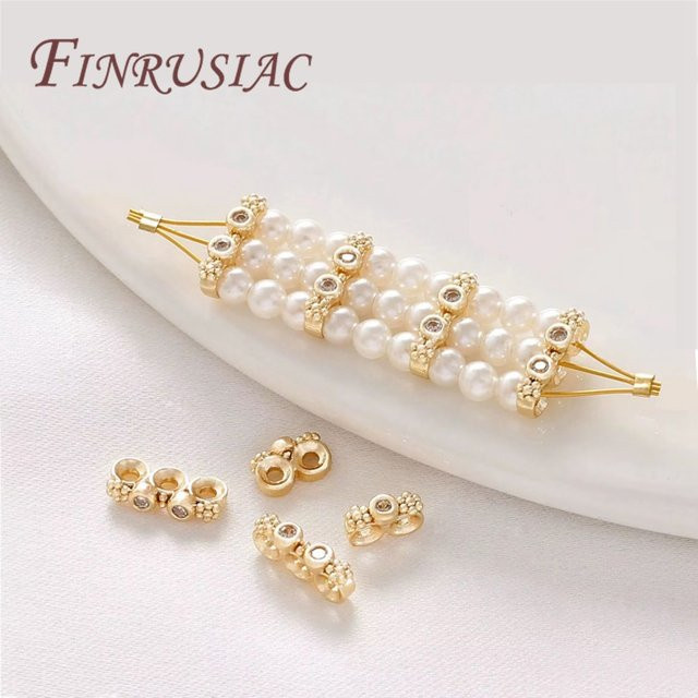 FINRUSIAC Abstandshalter, 18K vergoldetes Messing, Gold, 2/3-Loch - Bild 1
