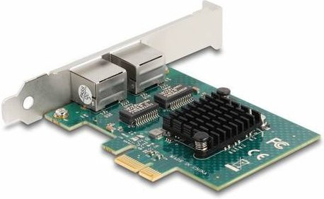 Delock PCI Express x1 Karte mit 2 x RJ45 Gigabit LAN Ethernet in Grau (88206) - Bild 1