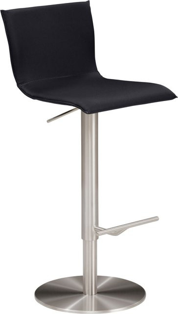 Mayer Sitzmöbel Barhocker 1226 aus Leder in Schwarz mit Edelstahlgestell, B/T/H: 39,5 x 43,0 x 81,0 cm - Bild 1