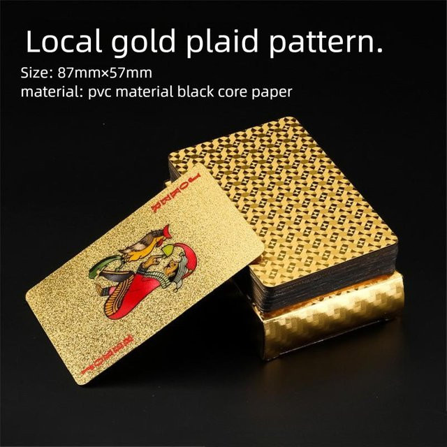 Fashnics Goldfolien Poker Spielkarten, Kunststoff, ab 6 Jahren - Bild 1