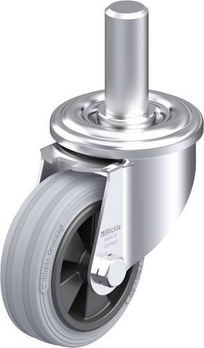 Blickle LEZ-VPP 80G-SG Stahlblech-Lenkrolle in Silber mit 80mm Rad-Durchmesser und 50kg Tragfähigkeit - Bild 1