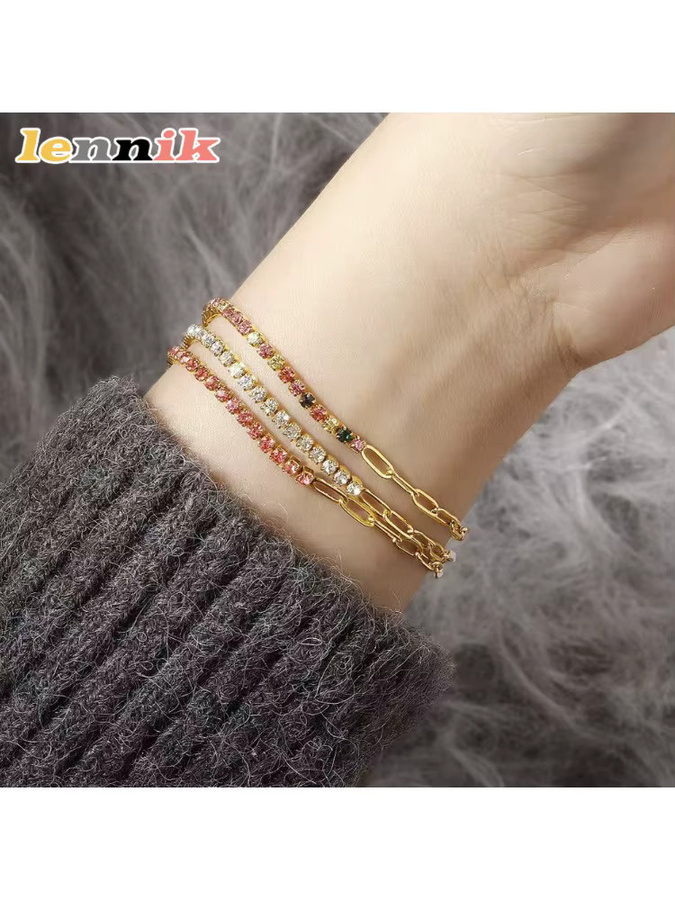 LENNIK Armband, Titanstahl, bunt, Zirkonia, Damen - Bild 4