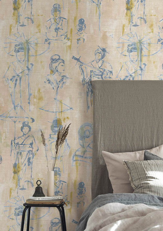 Jannelli & Volpi Tapete Yumiko 6001 mit orientalischem Abstract-Design in Pink, Blue und Multicolour aus Vlies - Bild 1