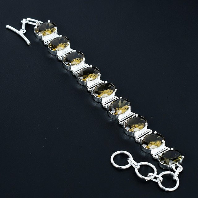 JewelryMart Armband, 925 Silber, Rauchquarz, Unisex, Boho - Bild 1